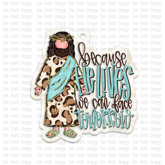 Because He Lives Car Charm Sublimation Blank | CRC