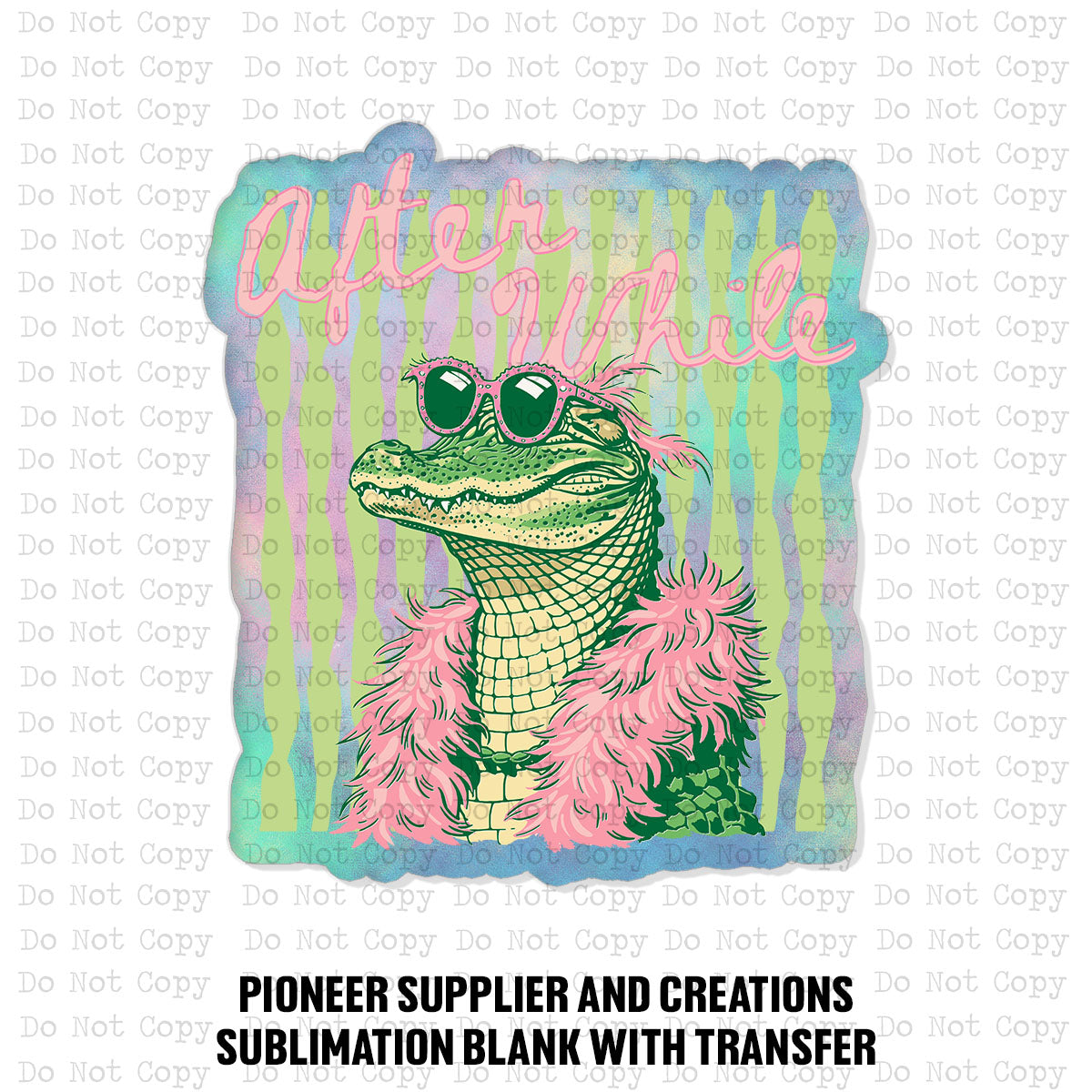 After While Pink Boa Gator Magnet Sublimation Blank Kit