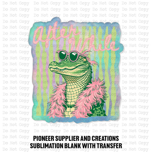 After While Pink Boa Gator Magnet Sublimation Blank Kit
