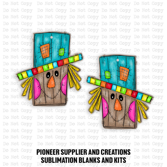 Whimsical Scarecrow Earring Sublimation Blank Kit