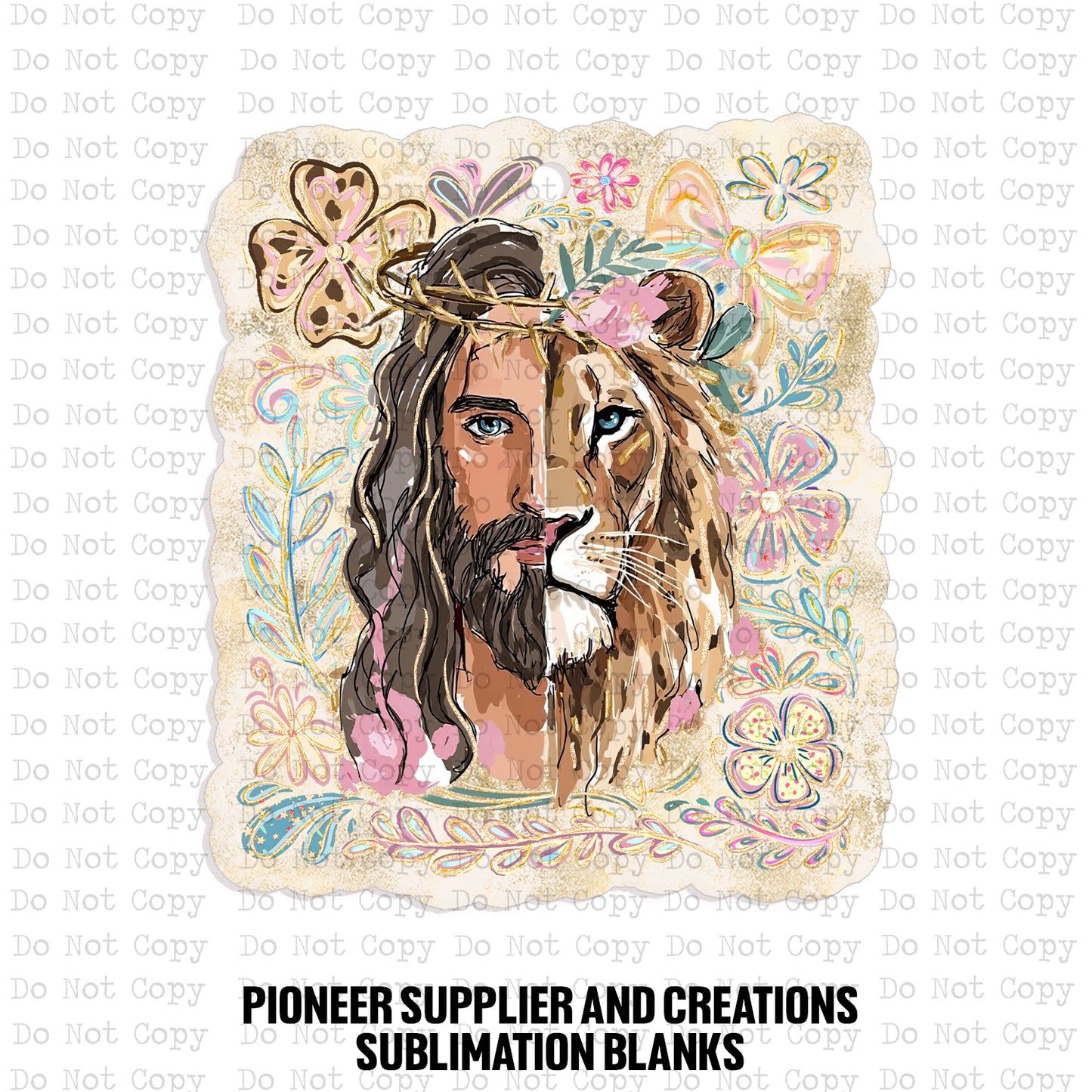 Jesus Lion Car Charm Sublimation Blank | SSD