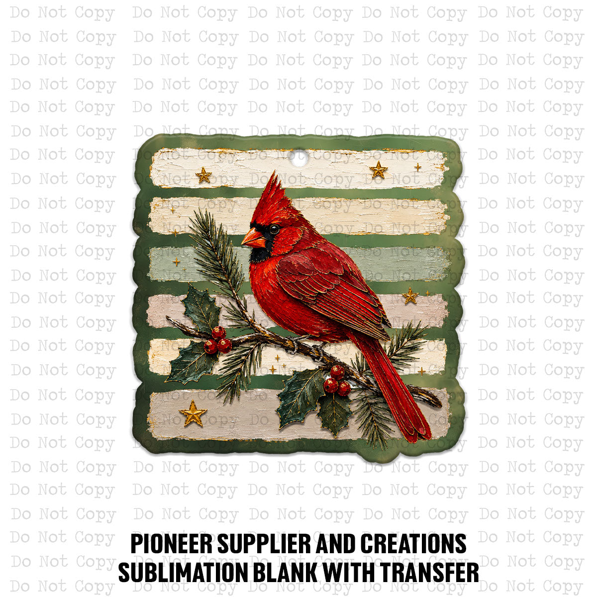 Vintage Cardinal Ornament Sublimation Blank
