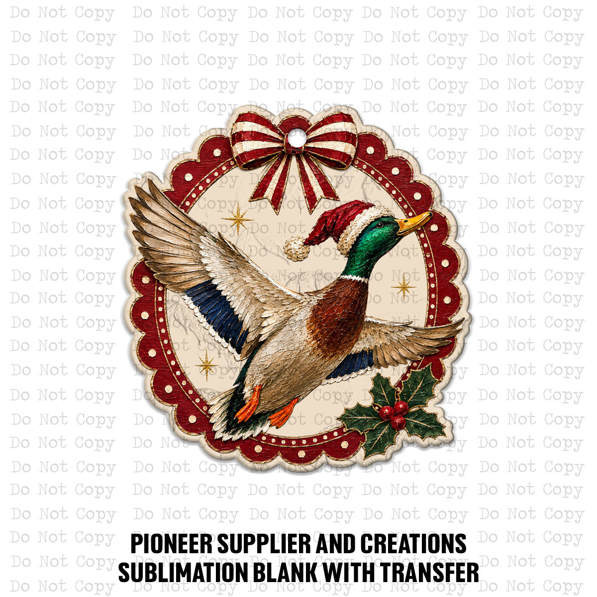 Vintage Duck Ornament Sublimation Blank