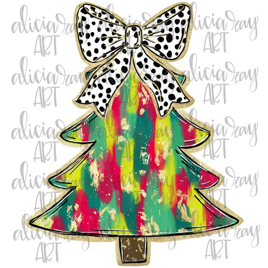 Christmas Colors Preppy Tree Earring Sublimation Blanks | Exclusive Alicia Ray Art