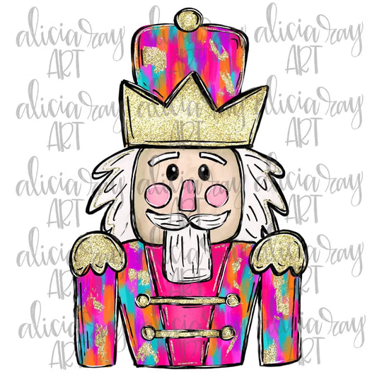 Colorful Preppy Nutcracker Ornament Sublimation Blank with TRANSFER OPTION | Exclusive Alicia Ray Art