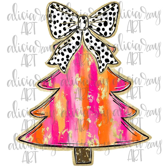 Orange Pink Tree Earring Sublimation Blanks | Exclusive Alicia Ray Art