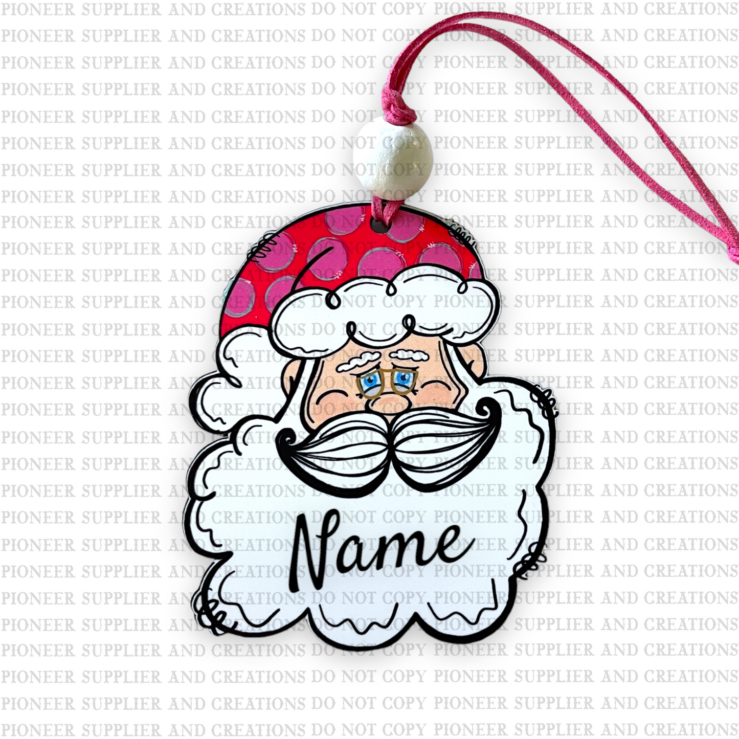 Pink Hat Santa Shaped Ornament Sublimation Blank | Exclusive Graphx & More