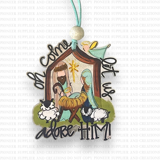 Let Us Adore Him Ornament & Transfer Sublimation Blank | Exclusive