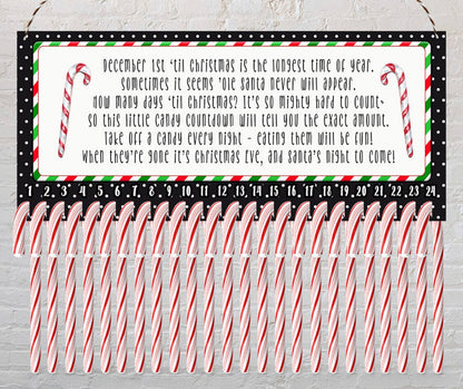 Candy Cane Holder Countdown Sublimation Blank