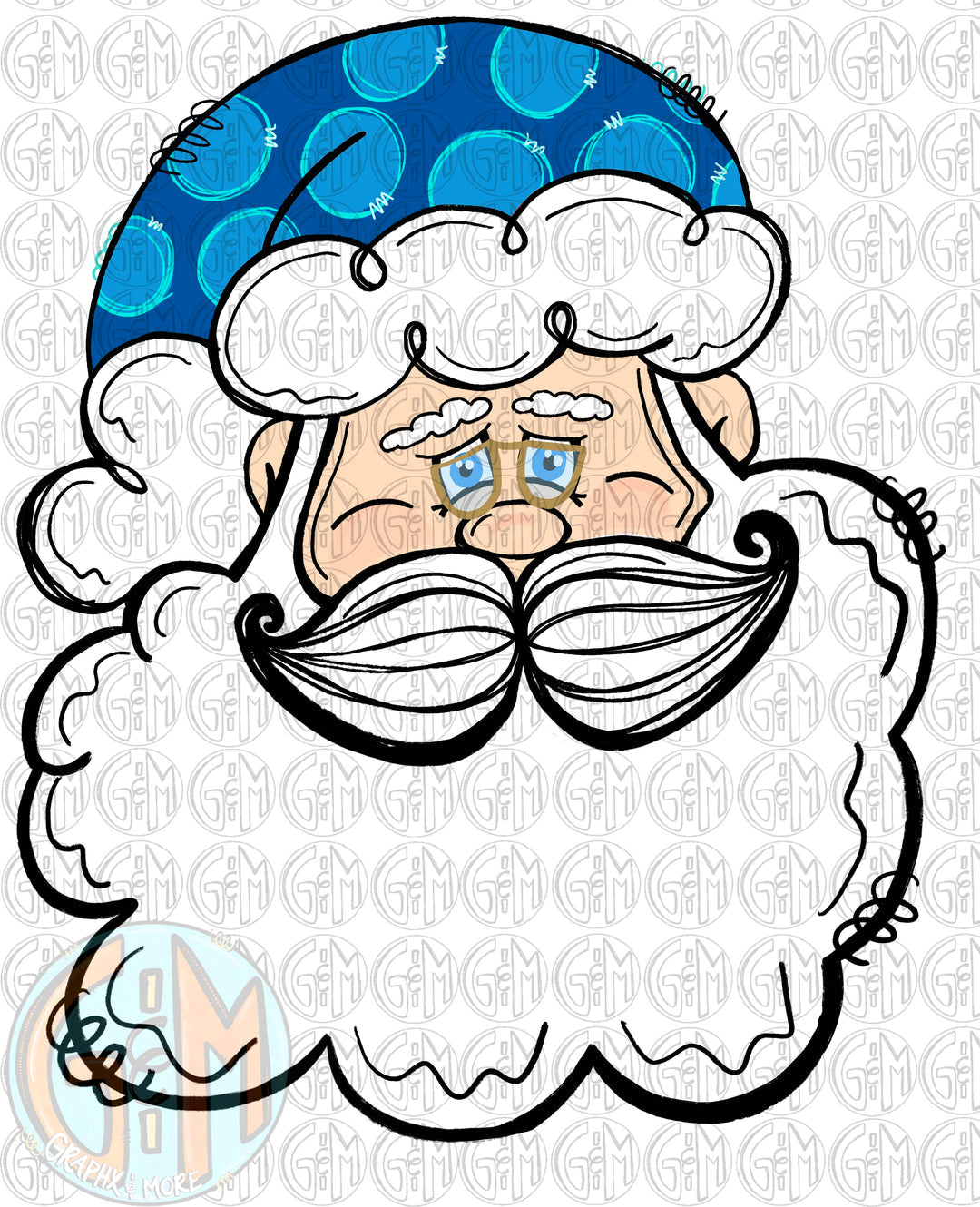 Blue Hat Santa Shaped Ornament Sublimation Blank | Exclusive Graphx & More