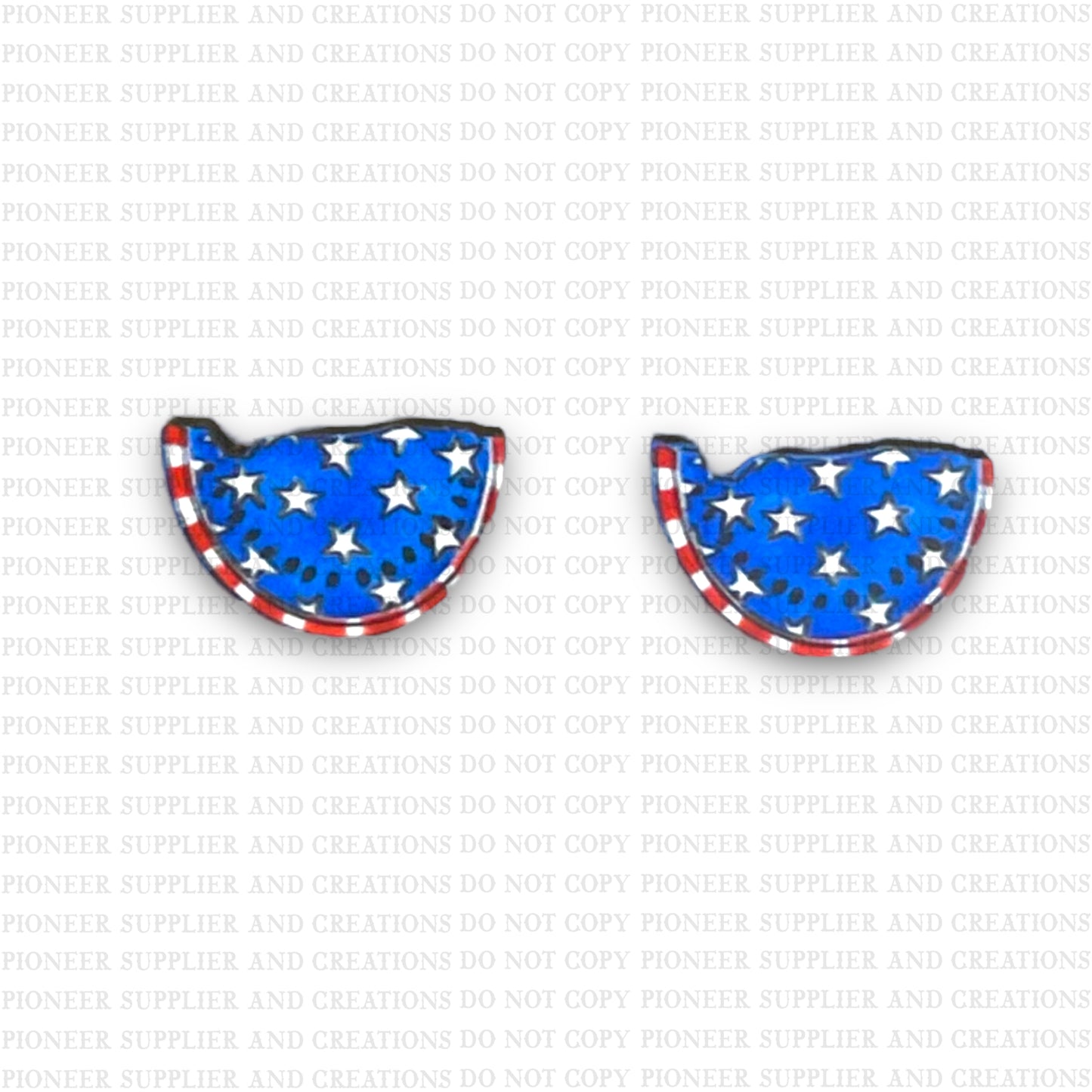 Patriotic Watermelon Stud Sublimation Blanks - No Hardware