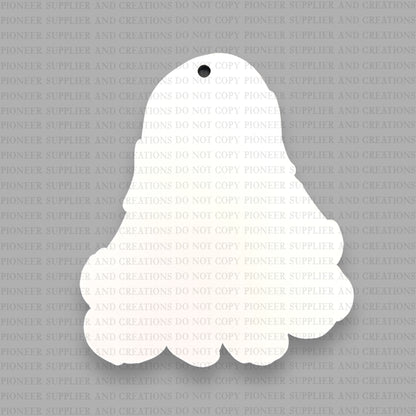 Trick or Treat Ghost Ornament Sublimation Blank | Exclusive Alicia Ray Art