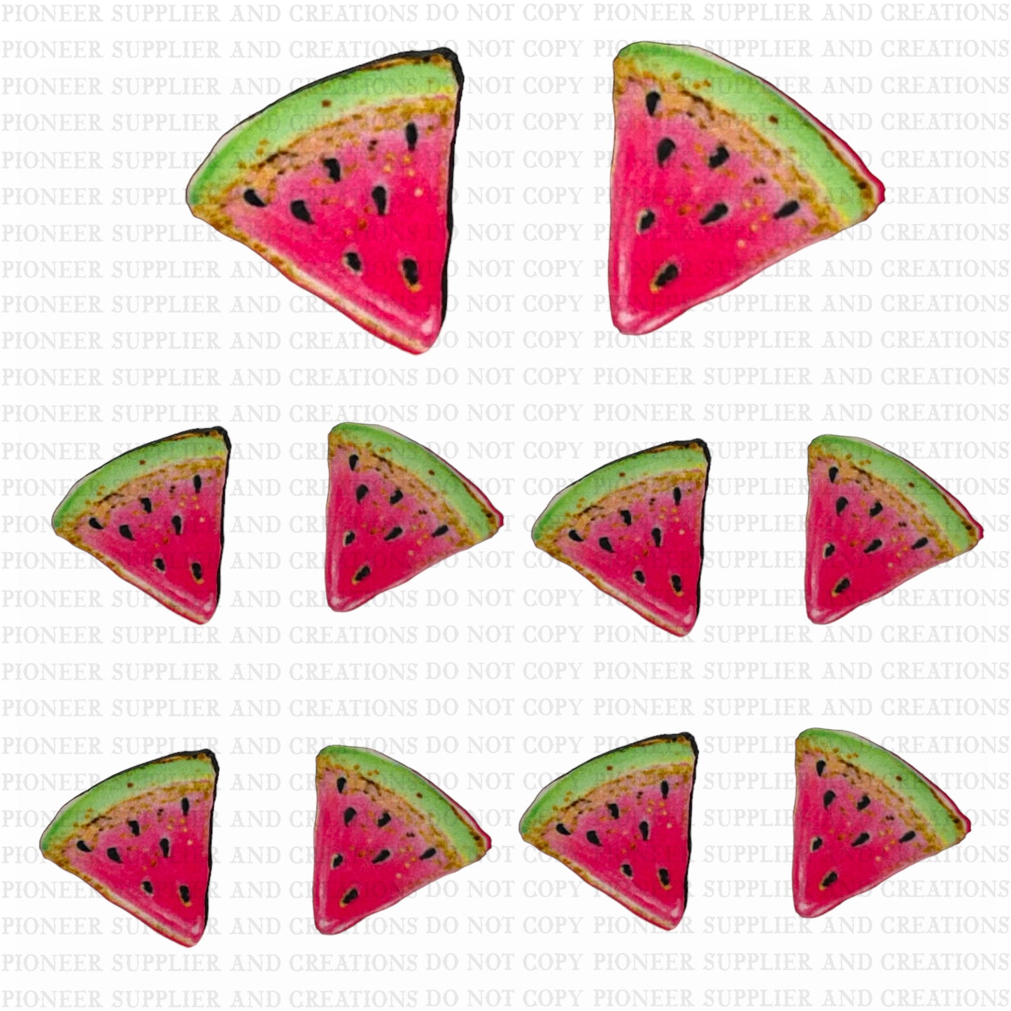 Watermelon Slice Stud Sublimated - (5 pair) No Hardware