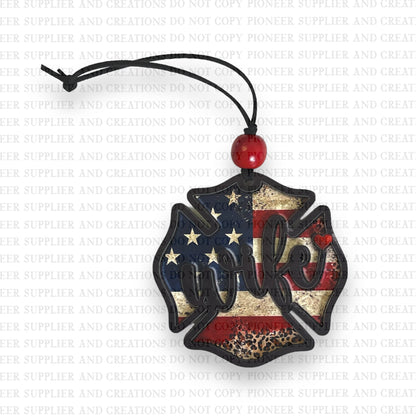 Firefighter Wife Car Charm Sublimation Blank
