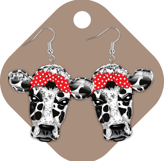 Cow Head Shaped Earring Sublimation Blanks