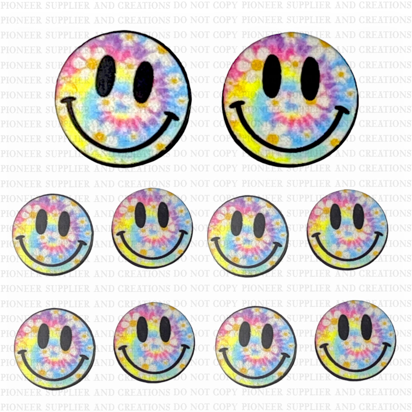Smiley Stud Sublimated - (5 pair) No Hardware