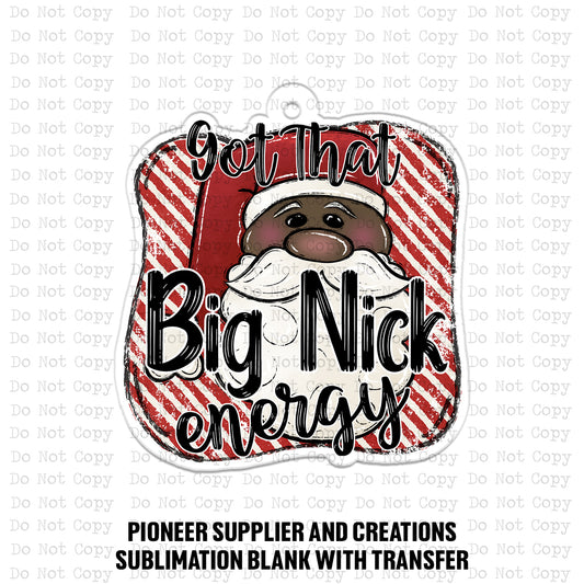 Big Nick Energy Santa Ornament Sublimation Blank | SDD