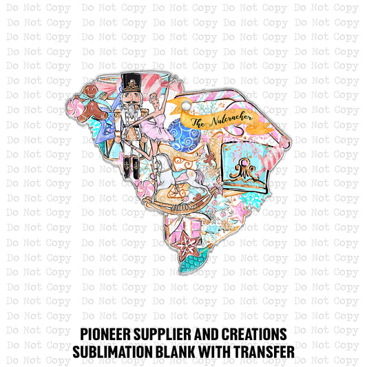South Carolina Nutcracker Ornament Sublimation Blank