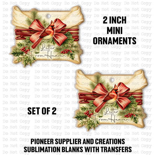 Letter From Heaven Mini Ornaments Sublimation Blank | Set of 2