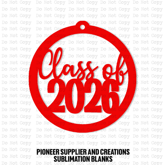 Class of 2026 Car Charm Sublimation Blank