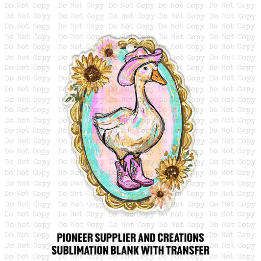 Cowgirl Goose Car Charm Sublimation Blank | SSD