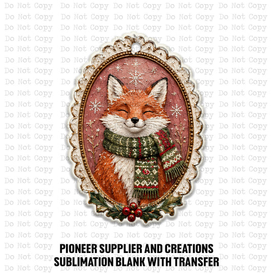 Vintage Fox Frame Ornament Sublimation Blank