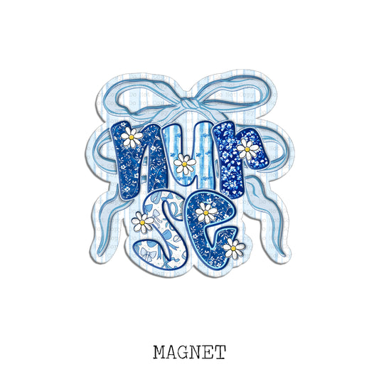 Nurse Chinoiserie Bow Magnet Sublimation Blank Kit