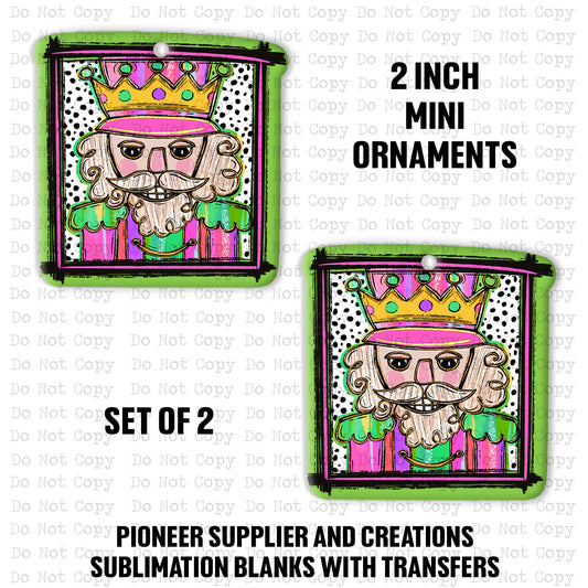 Dalmatian Dot Nutcracker Mini Ornaments Sublimation Blank | Set of 2