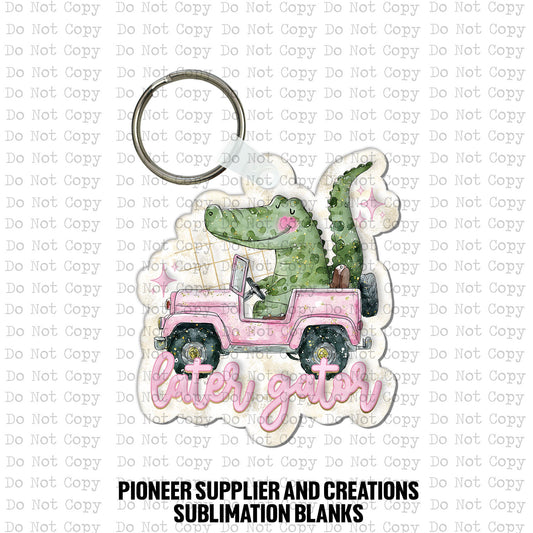 Later Gator Pink Truck Pickle Keychain Sublimation Blank Kit | PHDC