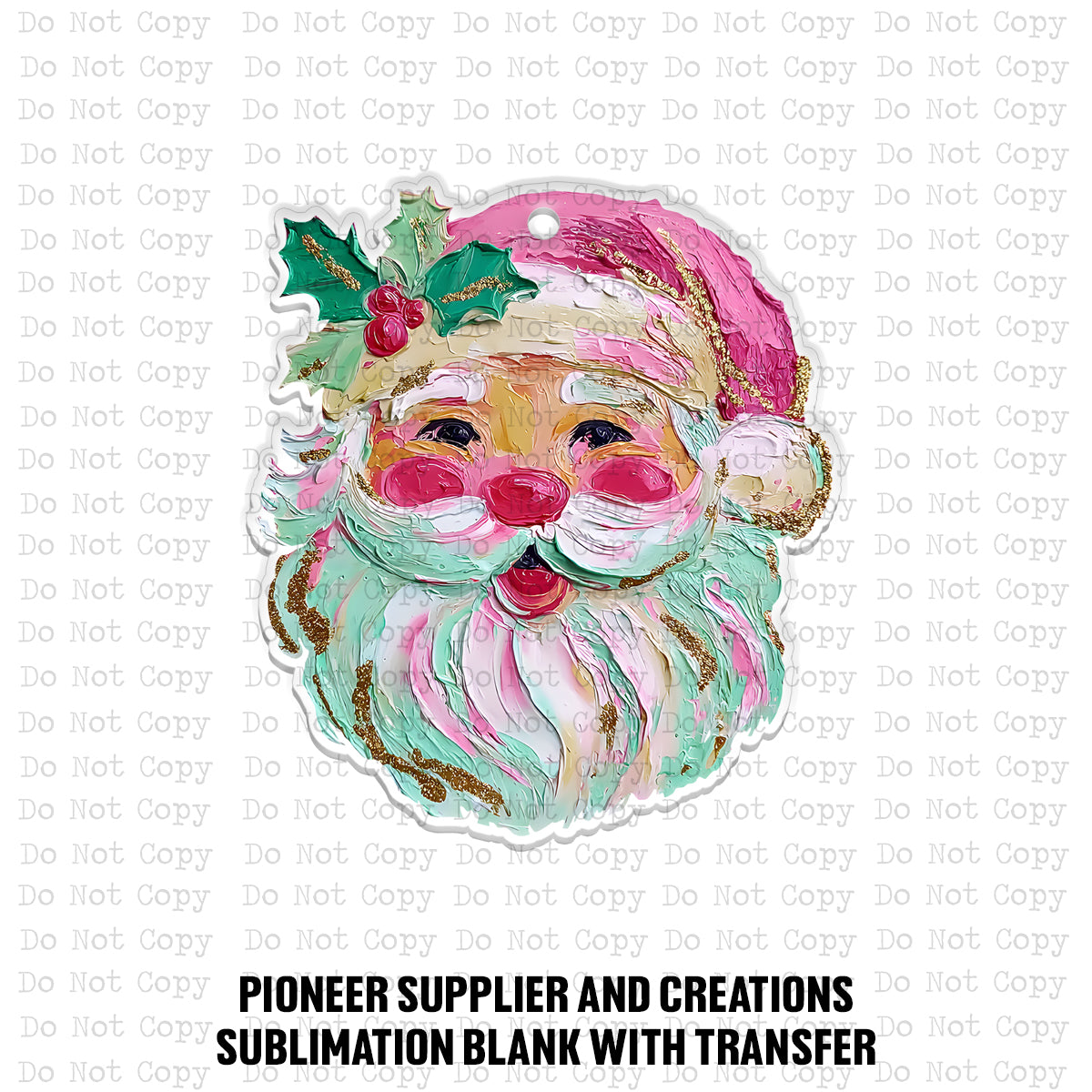 Santa Oil Painting Ornament Sublimation Blank