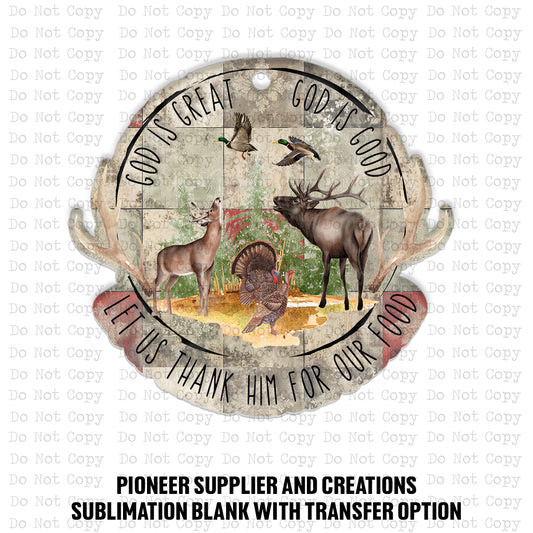 God Is Great Ornament Sublimation Blank