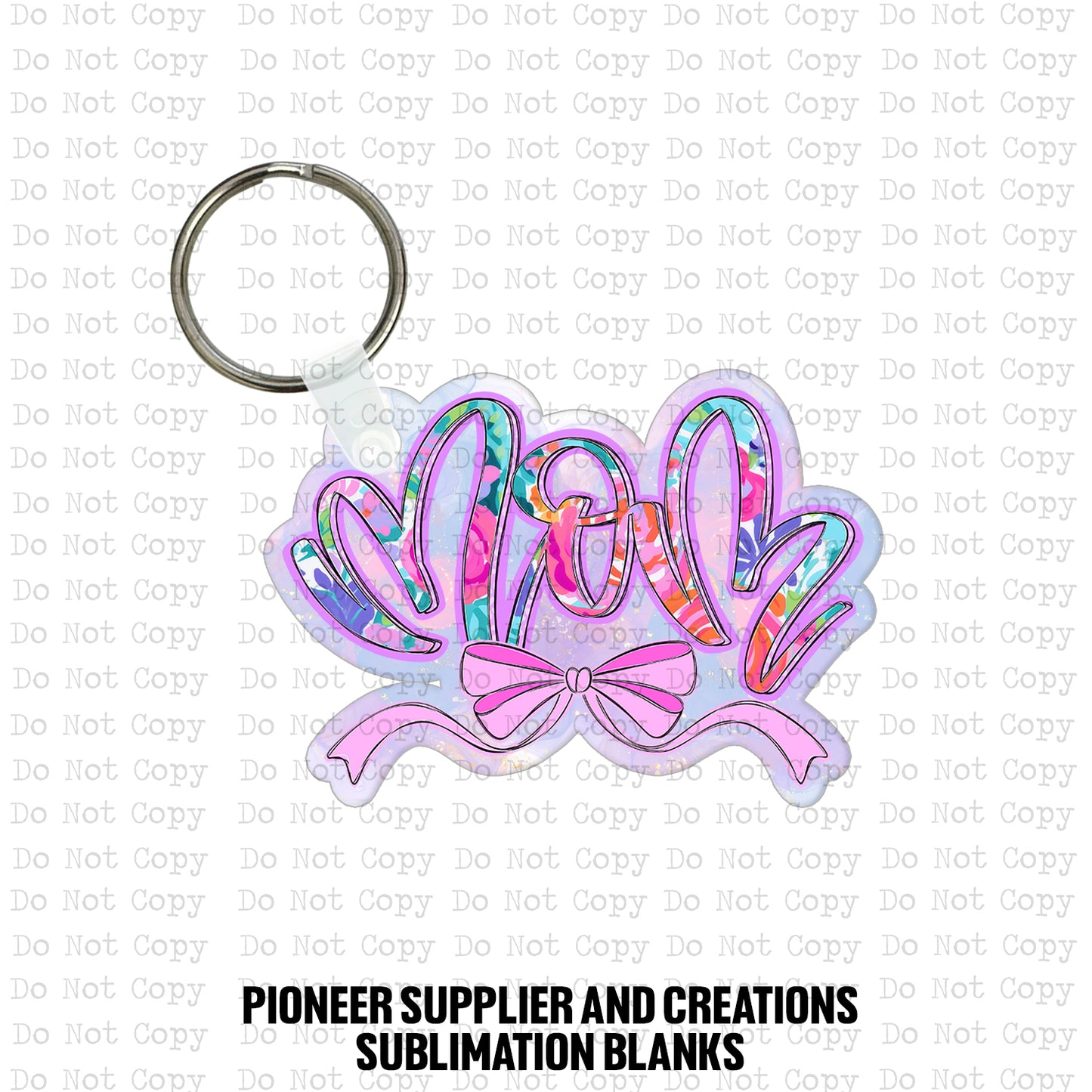 Mom Bright Floral Keychain Sublimation Blank Kit