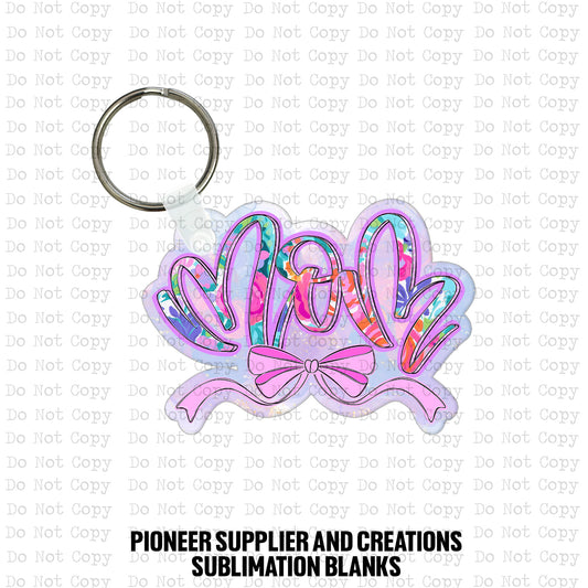 Mom Bright Floral Keychain Sublimation Blank Kit