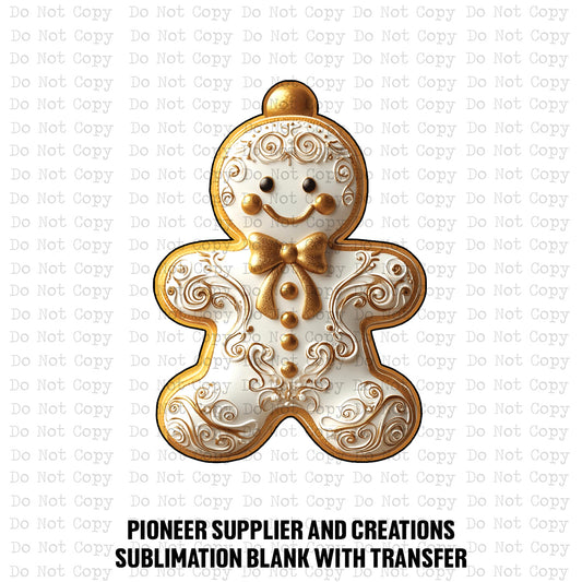 Gold and Whtie Ornament Sublimation Blank