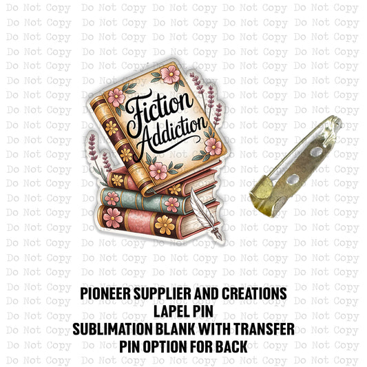 Fiction Addiction Lapel Pin Sublimation Blank Kit