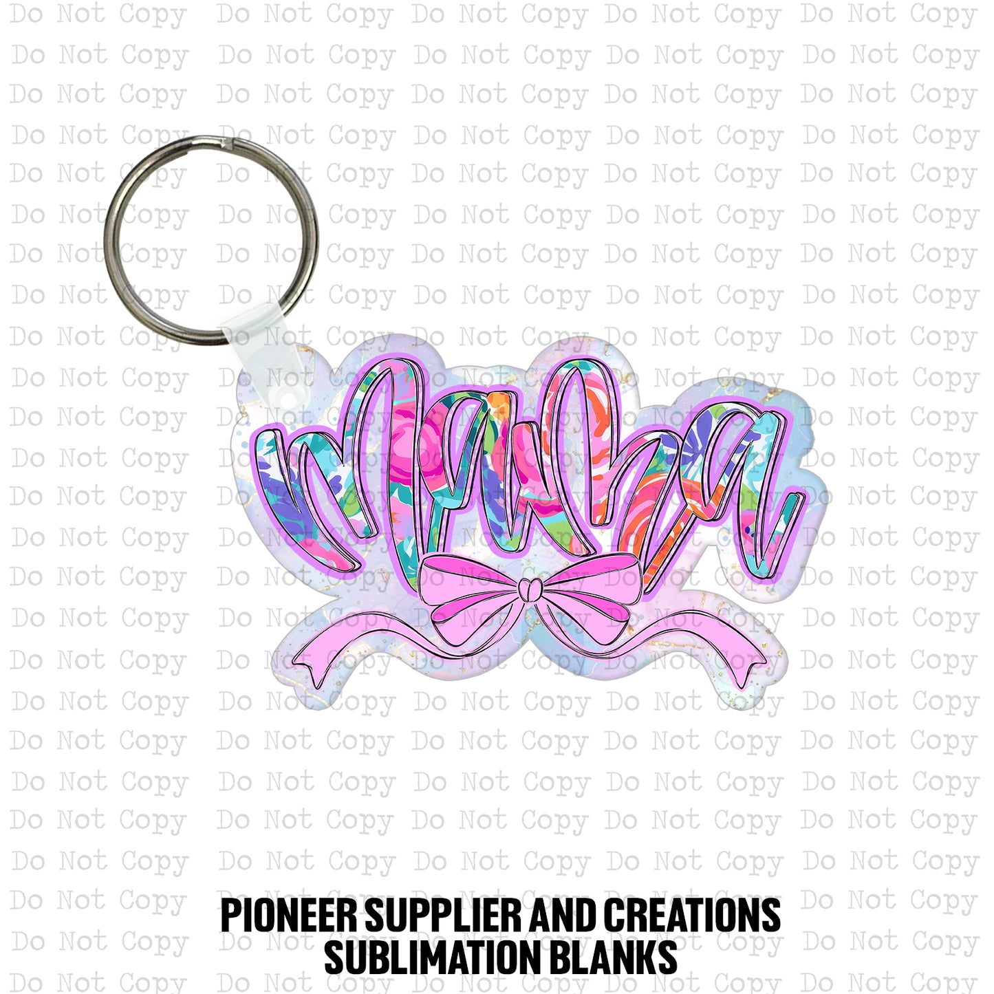 Mama Bright Floral Keychain Sublimation Blank Kit