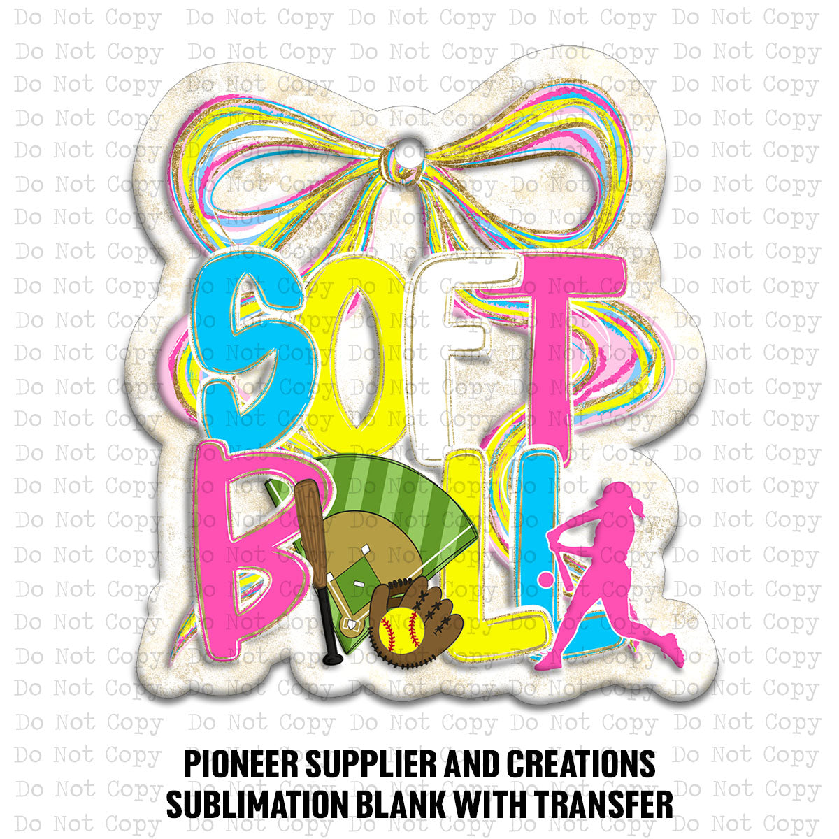 Softball Coquette Watercolor Car Charm Sublimation Blank | TCC