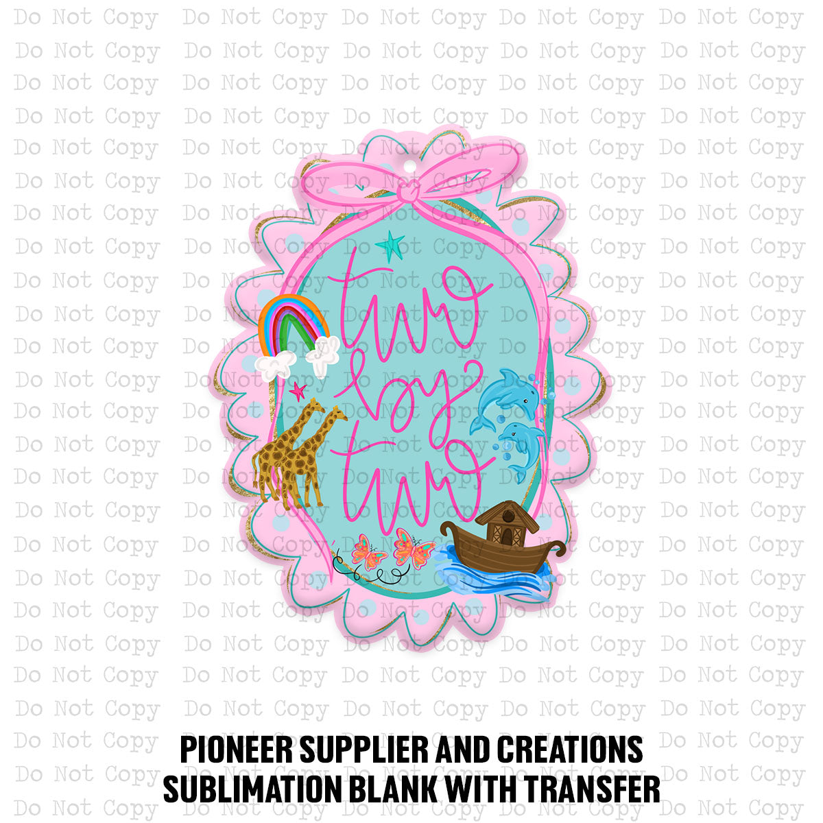 Two By Two Noah's Ark Ornament Sublimation Blank | TCC