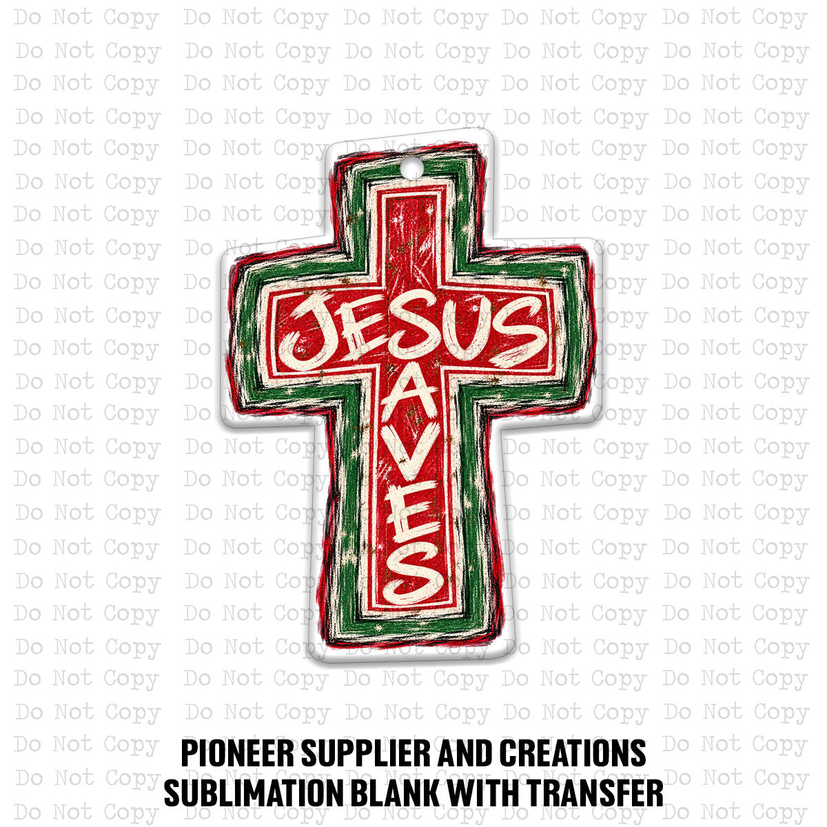 Jesus Saves Ornament Sublimation Blank | HDM
