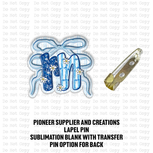 RN Chinoiserie Bow Lapel Pin Sublimation Blank Kit