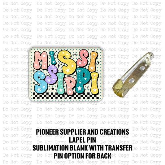 Mississippi Lapel Pin Sublimation Blank Kit