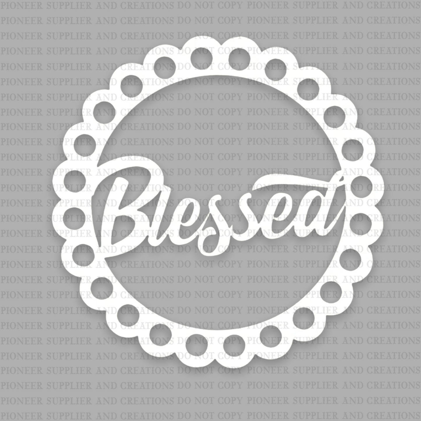 Blessed Scalloped Circle Car Charm Sublimation Blank