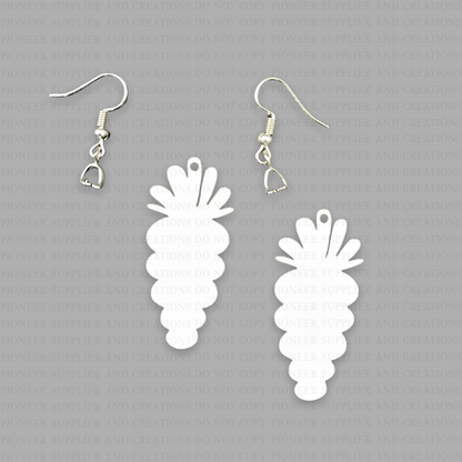 Carrot Shaped Sublimation Earrings with Hardware