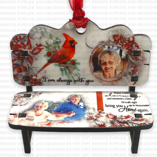 Memorial Hanging Bench Ornament | 3" | Sublimation Blank