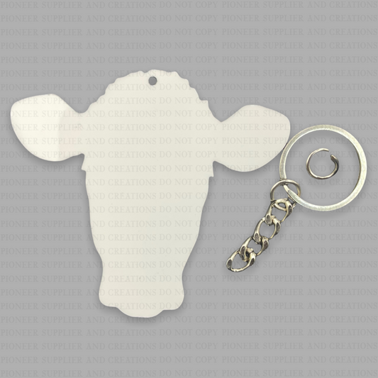 Cow Head Shaped Keychain Sublimation Blank
