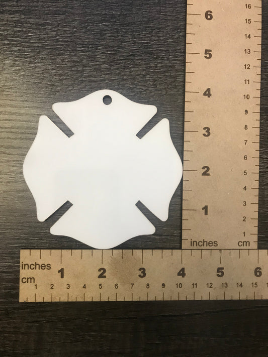 Firefighter Shield Shaped Ornament Sublimation Blank - Pioneer Supplier & Creations