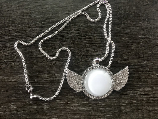 Angel Wing Diamond Necklace Sublimation Blank - Pioneer Supplier & Creations