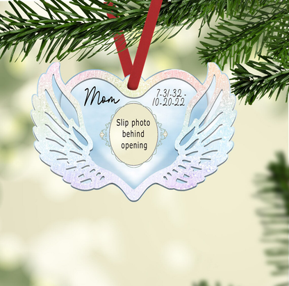 2D Winged Heart Shaped Ornament Sublimation Blanks