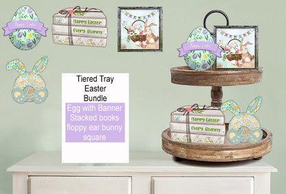 Easter Tiered Tray Sublimation 4 pc Blanks Kit
