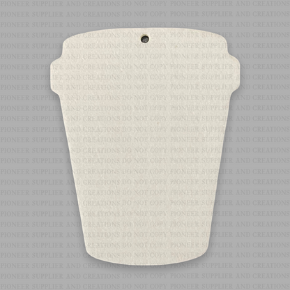 Coffee Cup Air Freshener Sublimation Blank